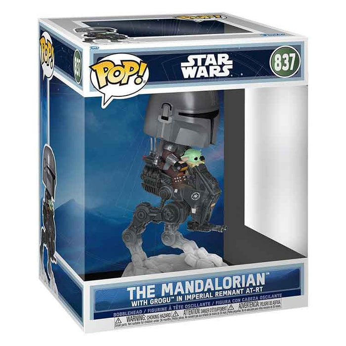 Funko Star Wars: The Mandalorian and Grogu POP! Rides Deluxe Vinyl Bobblehead Figure The Mandalorian with Grogu in Imperial Remnant AT-RT