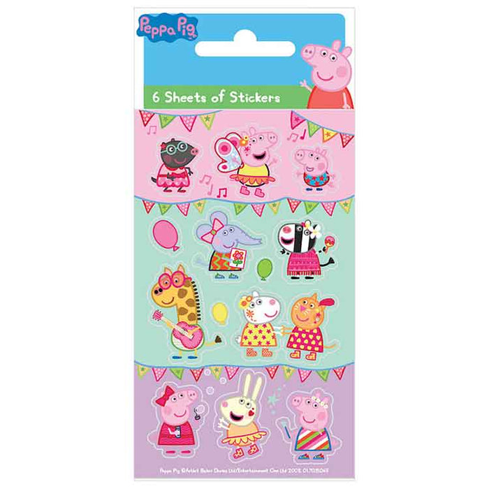 Peppa Carnival Party - 6 Sheets Stickers