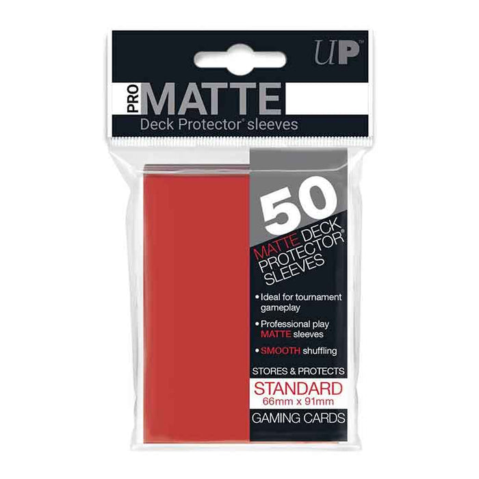 Pro Matte Standard Deck Protectors (50ct) - Red
