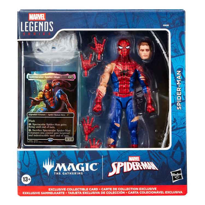 Marvel Legends Magic: The Gathering Action Figure Battle-Damaged Spider-Man (plus Exclusive Foil Card)