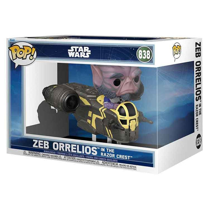 Funko Star Wars: The Mandalorian and Grogu POP! Rides Deluxe Vinyl Bobblehead Figure Zeb Orrelios in the Razor Crest