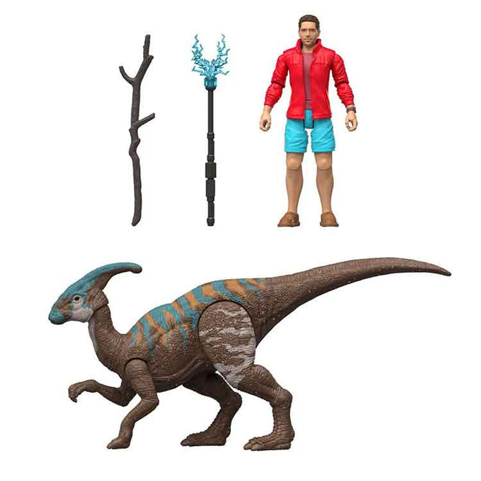 Jurassic World Rebirth Reuben Delgado and Parasaurolophus Action Figure 2-Pack