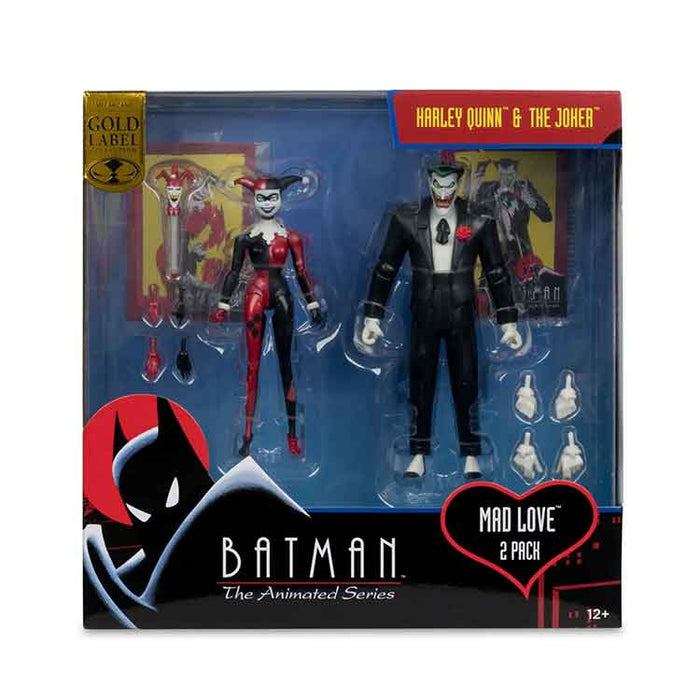 DC Direct Batman Animated Harley Quinn and The Joker Mad Love 6-Inch Action Figure 2-Pack & Comic - Gold Label Exclusive