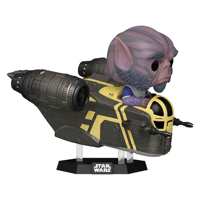 Funko Star Wars: The Mandalorian and Grogu POP! Rides Deluxe Vinyl Bobblehead Figure Zeb Orrelios in the Razor Crest