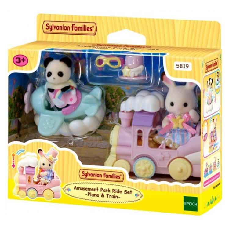 Sylvanian Families - Amusement Park Ride Set - Plane & Train