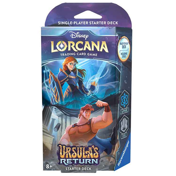 Disney Lorcana: Ursula's Return Starter Deck - Sapphire & Steel (Anna & Hercules)