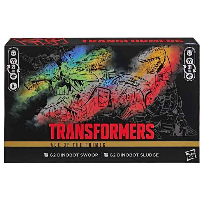 Transformers Generations Selects Age of the Primes Leader Class G2 Universe Dinobots Swoop and Sludge