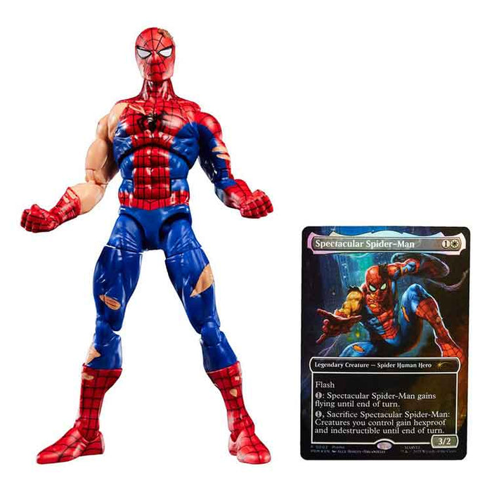 Marvel Legends Magic: The Gathering Action Figure Battle-Damaged Spider-Man (plus Exclusive Foil Card)